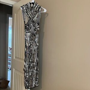 ASOS Black and Silver Backless Dress